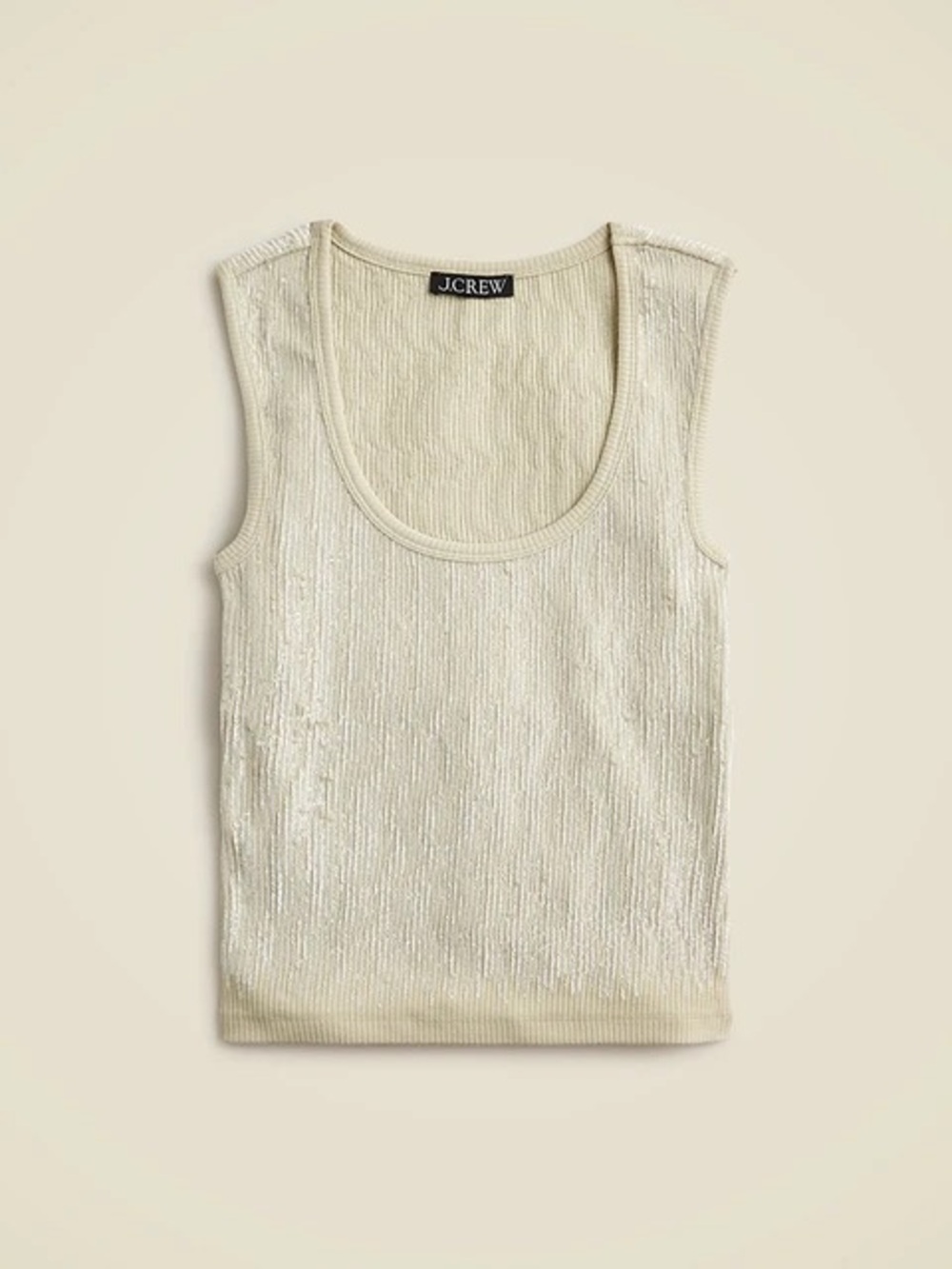 J.Crew Vintage Rib Sequin Tank — Pastel Green